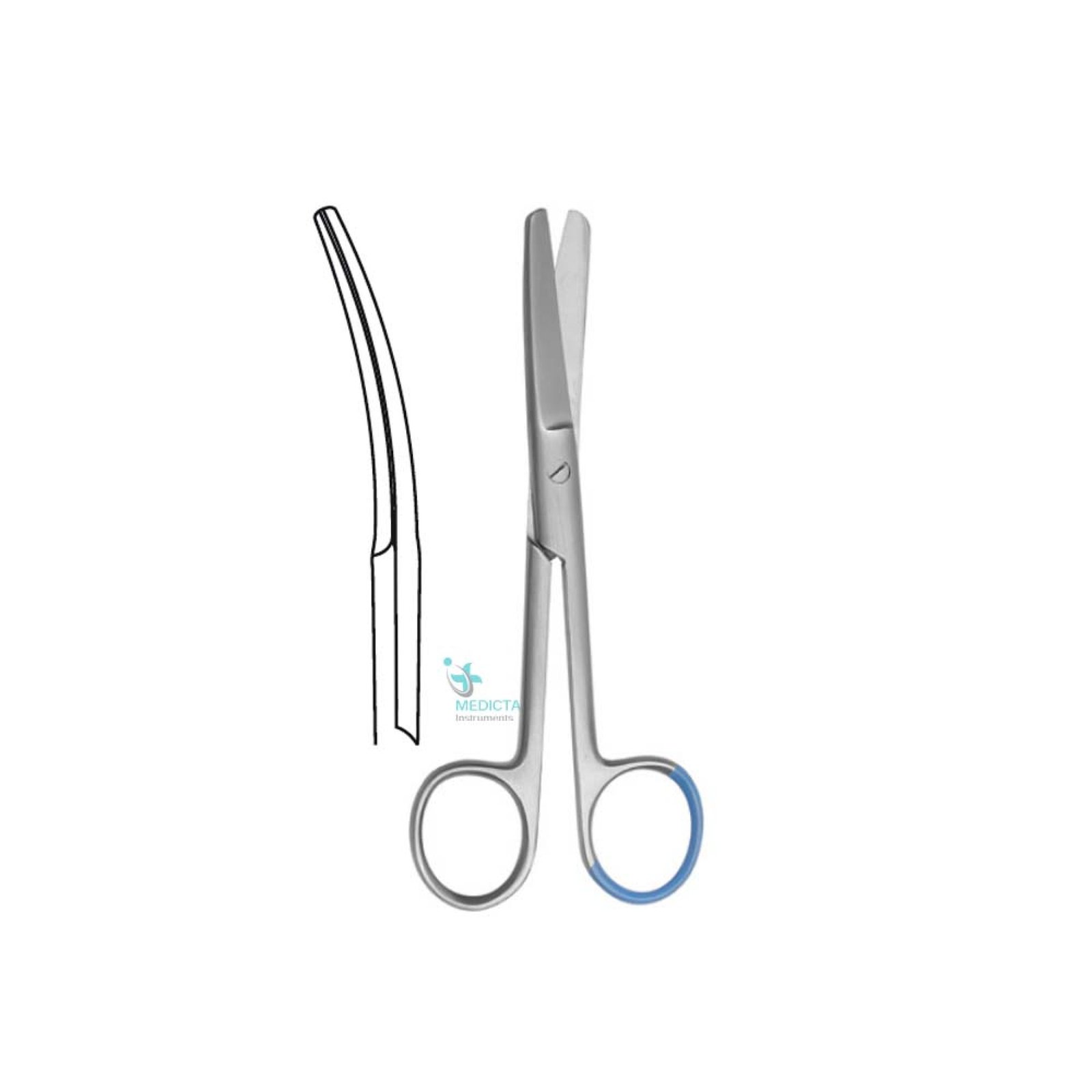Single Use Surgical Scissor blunt/blunt, curved 14cm Medicta Instruments
